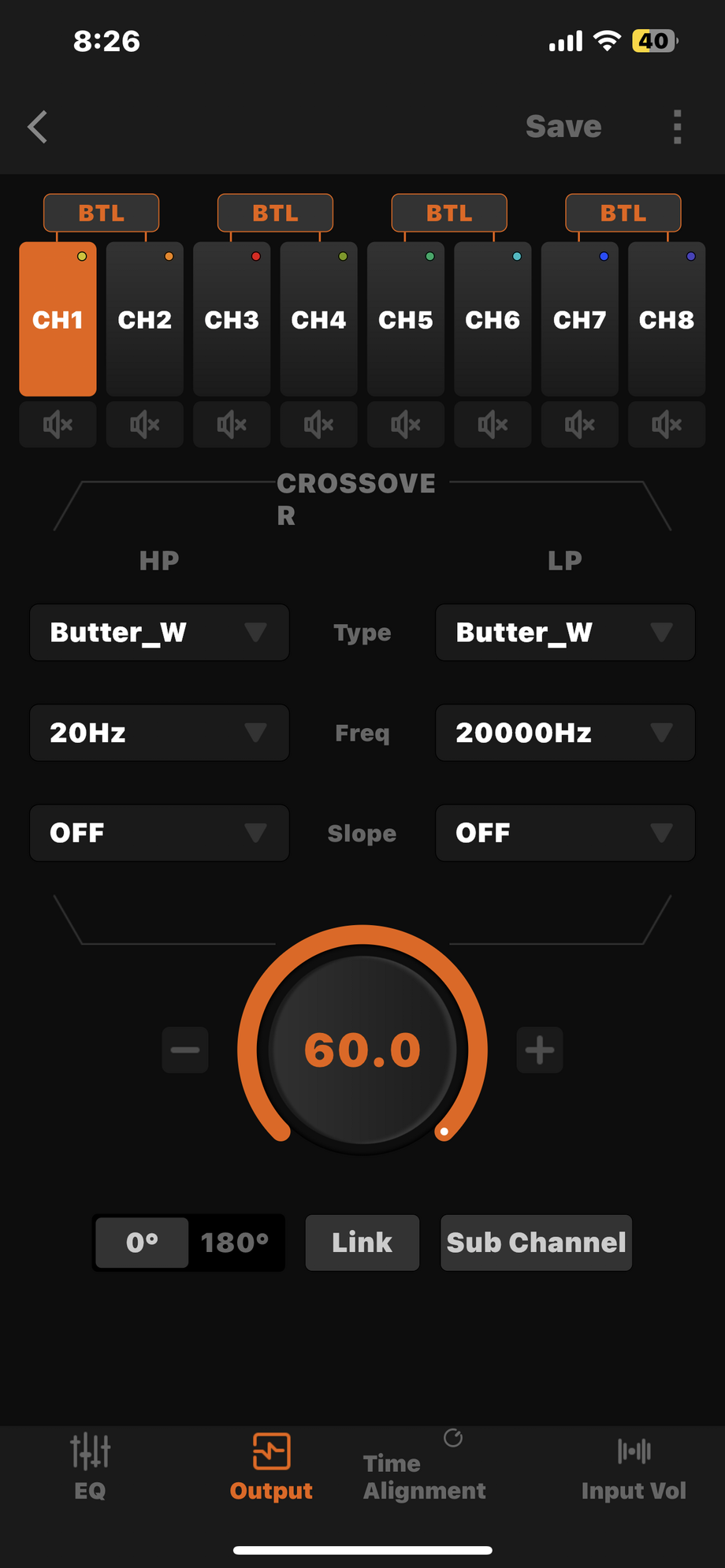 Musway M12 DSP Amplifier app configuration