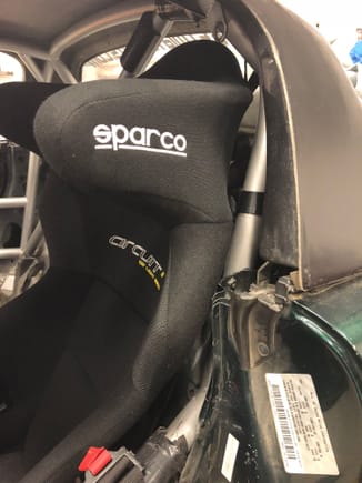 Sparco Circuit II in a Miata. Big seat in a little car. The most comfortable I’ve been in a racecar.