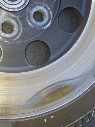 Worst of three flywheel discolorations