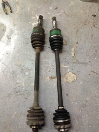 Before on the left cleaned on the right. Didn't pull them apart to re grease them because I did it when I installed the torsen.