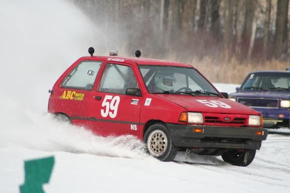 ice racing on rubber tires