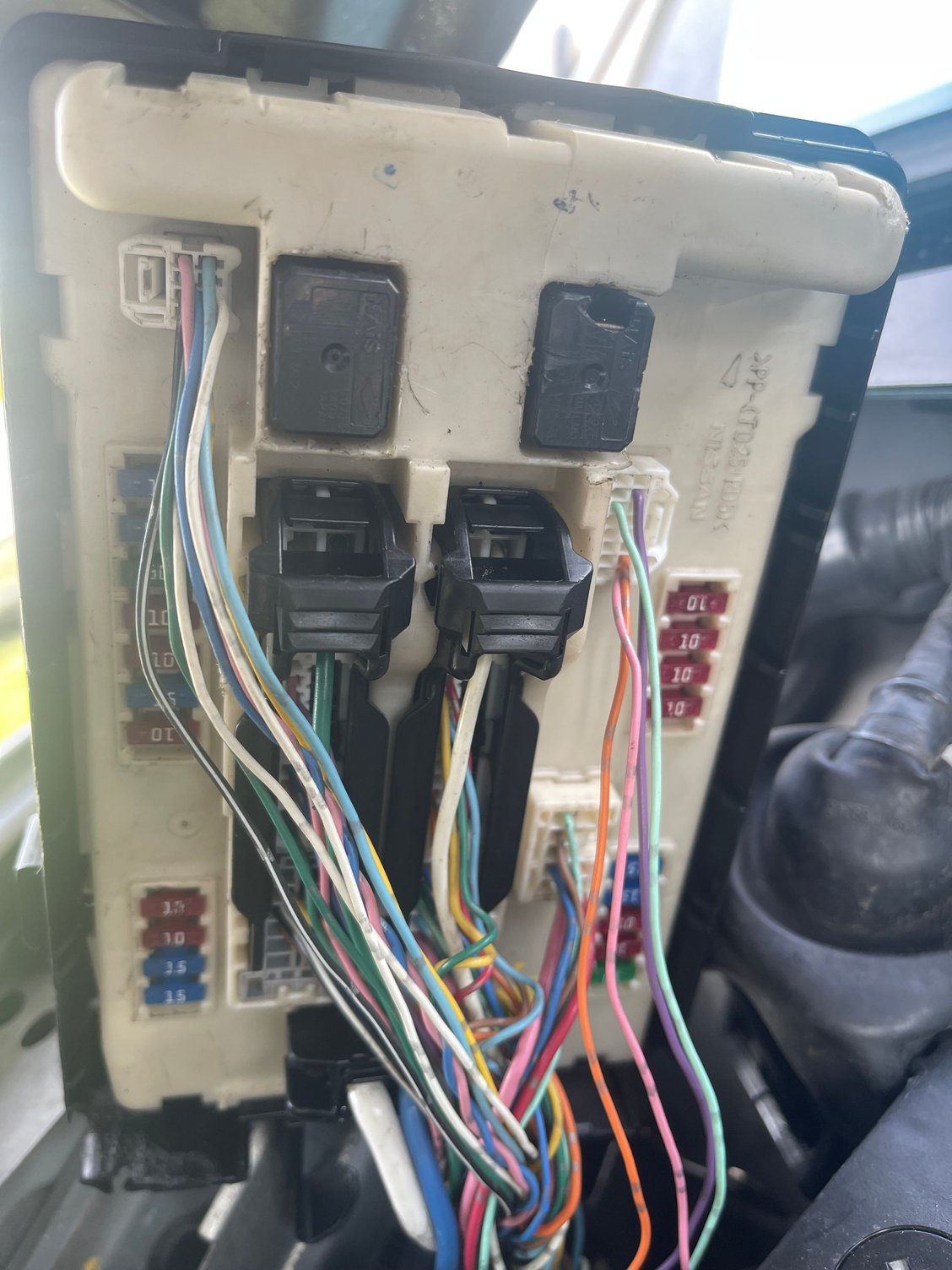 you can see the green 30 amp on the left, a red one is suppose to be there.