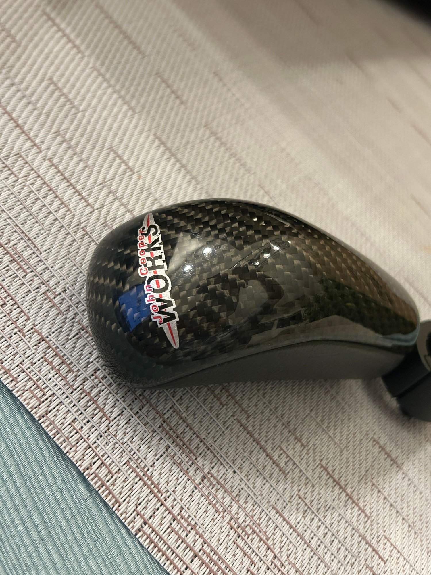 Interior/Upholstery - NEAR PERFECT R53 John Cooper Works JCW Carbon & Leather Shift Knob with bottom clip - Used - 2002 to 2006 Mini R53: "Mk I" Mini Cooper S - 2005 to 2008 Mini R52: "Mk I" Mini Convertible - 2002 to 2006 Mini R50: "Mk I" Mini One & Cooper - Hillsboro, OR 97124, United States