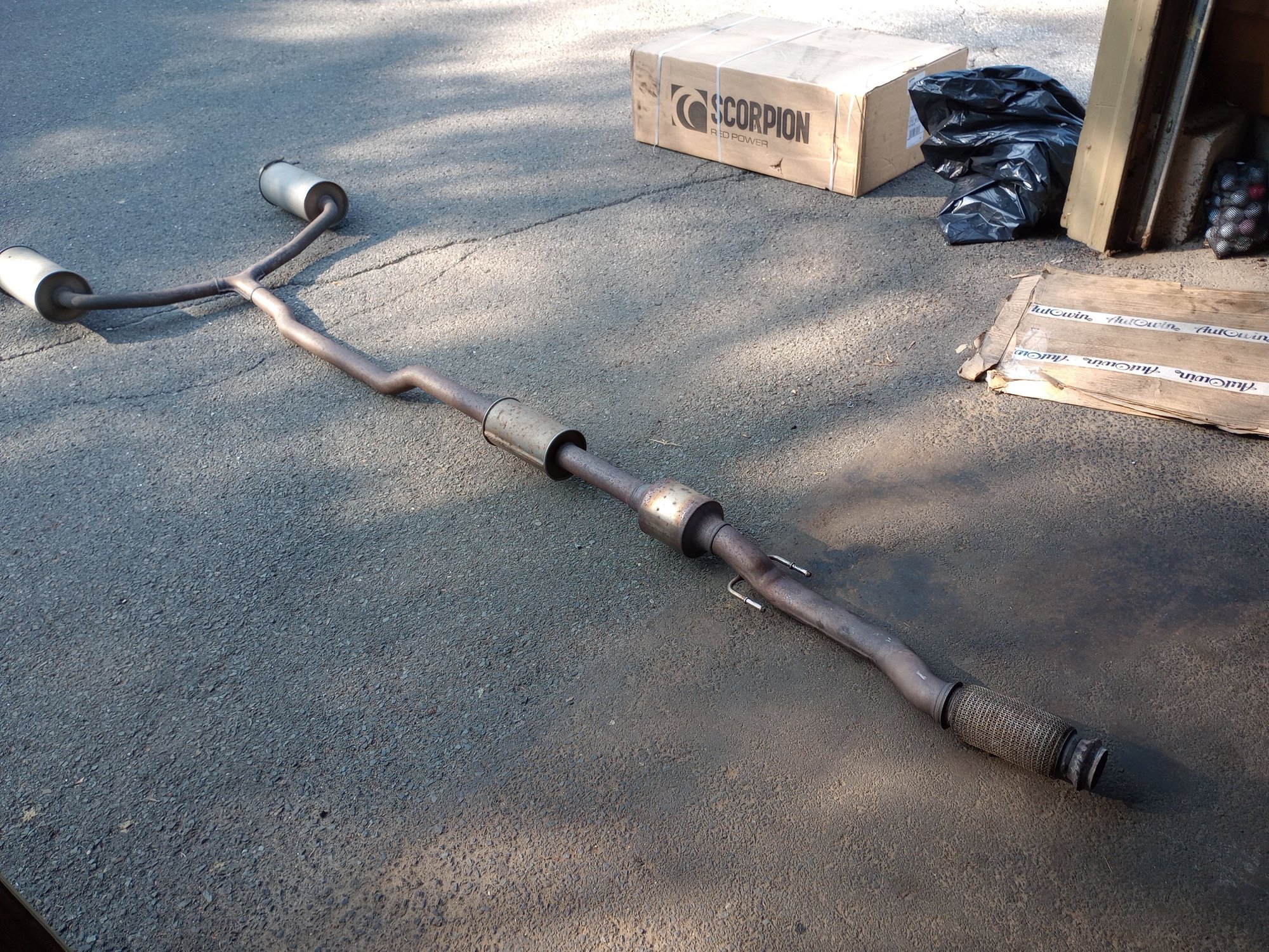 Old exhaust off, that was much easier than I expected