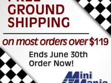Get the parts you need, at the price you need it - and get free shipping to boot.  For details go to FREE SHIPPING AT MINI MANIA.