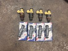 Out with the old and in with the new!!! Yucky 330cc injectors. They were all rusted and dirty. Super glad I did these. I also feel a difference in starting the car. Starts up immediately with no issues!