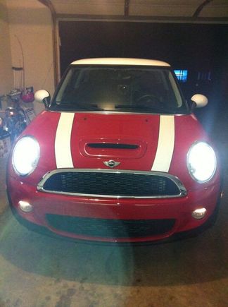 My first MINI. After a long day at the dealership, we're finally home.