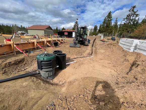 you can see the 2" pump sewer line going uphill towards the main house