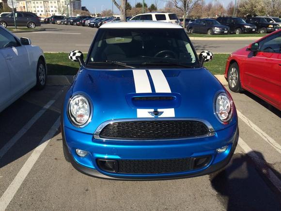 Had to get hood scoop replaced. Chrome one cracked:(