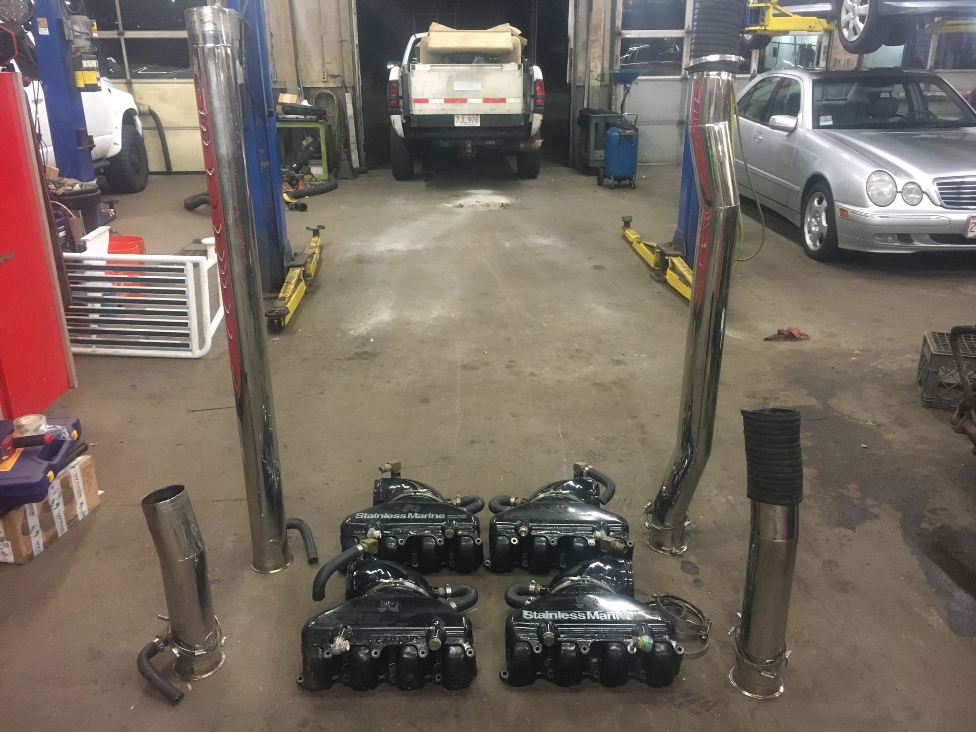 Gen 3 stainless marine staggered exhaust