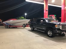 Getting fuel in route to 1000 islands charity poker run 2018