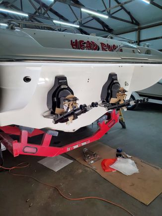 Both transom assemblies mounted