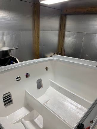 First coat of gel in bilge 