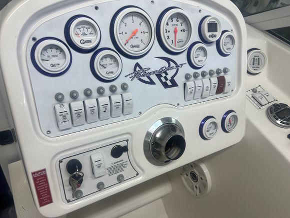 Test fit for bezel to cover old helm mounting holes.