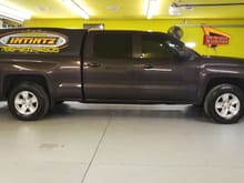 Shop truck 2015 crewcab long bed 2wd upcoming suspension drop, 22"/24" staggered offset wheels and brushed metal wrap