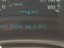 This is amazing, I still can't quite believe it. Got this running 70 MPH from Houston to Ft. Worth, no A/C. Still not too shabby! 93 Octane and CAI.
