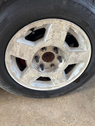 Refinishing the wheels with paint stripper