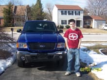 me and my truck...i know i have a scion shirt on lol