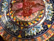 Late night snack, skirt steak. 