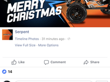 Oddly, Serpent uses the Monster truck for their Christmas post. 