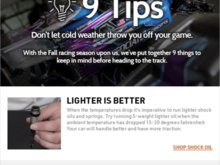 Find it kinda funny for a California based company to try to give cold weather use tips. 


