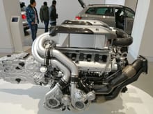 A Bugatti W16 engine