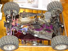 DSC06721 HPI 1/10 scale RS4 MT. I'm going to make this into a 1/8 monster honda odyssey ATV knock off. I just need to find the 1/8 scale driver figure and make the roll cage.