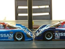First edition Calsonic Blue imported from Malaysia and a re-release Tamiya Factory Staff Built in the Philippines Tamiya Factory Trade Show Display Nissan R91CP Group C collection.