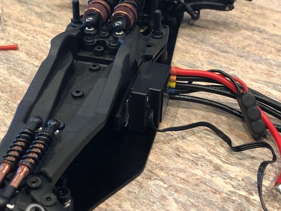 Also missing the long turnbuckle for the steering.   Well gives time to try to figure out how to mount esc. This is my Reedy 800z blackbox that used to be in my Associated F6.  Looks like might be my only option.  What I had hoped to use, has zero chance of fitting under the body 