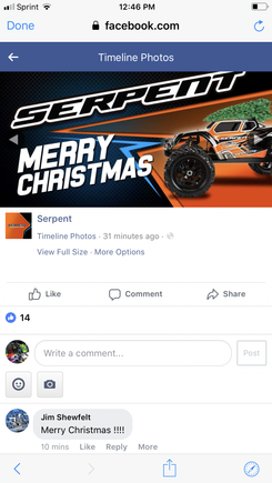 Oddly, Serpent uses the Monster truck for their Christmas post. 