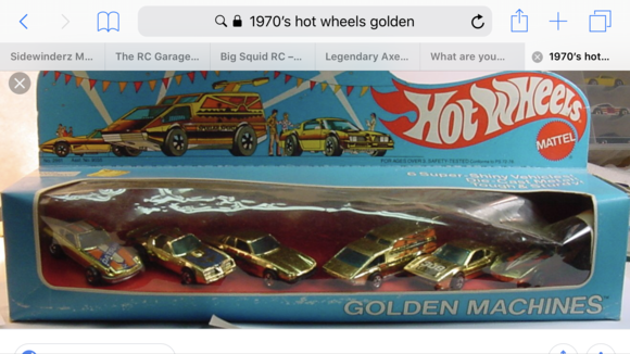 Somewhere I’ve got this set. Pretty sure I’ve still got them all. Not in package. 

 Between my hot wheels cars, matchbox cars, and original Star Wars stuff. Probably could have had nice bit of change. Oh well. They were toy. 

The golden trans-Am is on eBay for $50. 