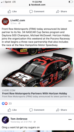 Horizon is spending money to sponsor a NASCAR for 3 races 