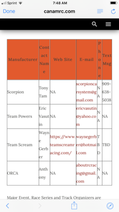 From there website and Facebook. There are 4 manufactures motors they are using. 