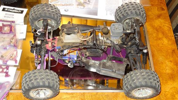 DSC06721 HPI 1/10 scale RS4 MT. I'm going to make this into a 1/8 monster honda odyssey ATV knock off. I just need to find the 1/8 scale driver figure and make the roll cage.