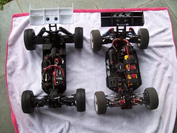IM HAPPY I WAS ABLE TO DRIVE 2 OF THE BEST 1/8 E-BUGGIES IN THE WORLD BACK TO BACK
OBVIOUSLY BOTH CARS HAVE THE SAME ELECTRONICS SO I COULD REALLY COMPARE THE TWO

try to ignore the horrible temporary wiring