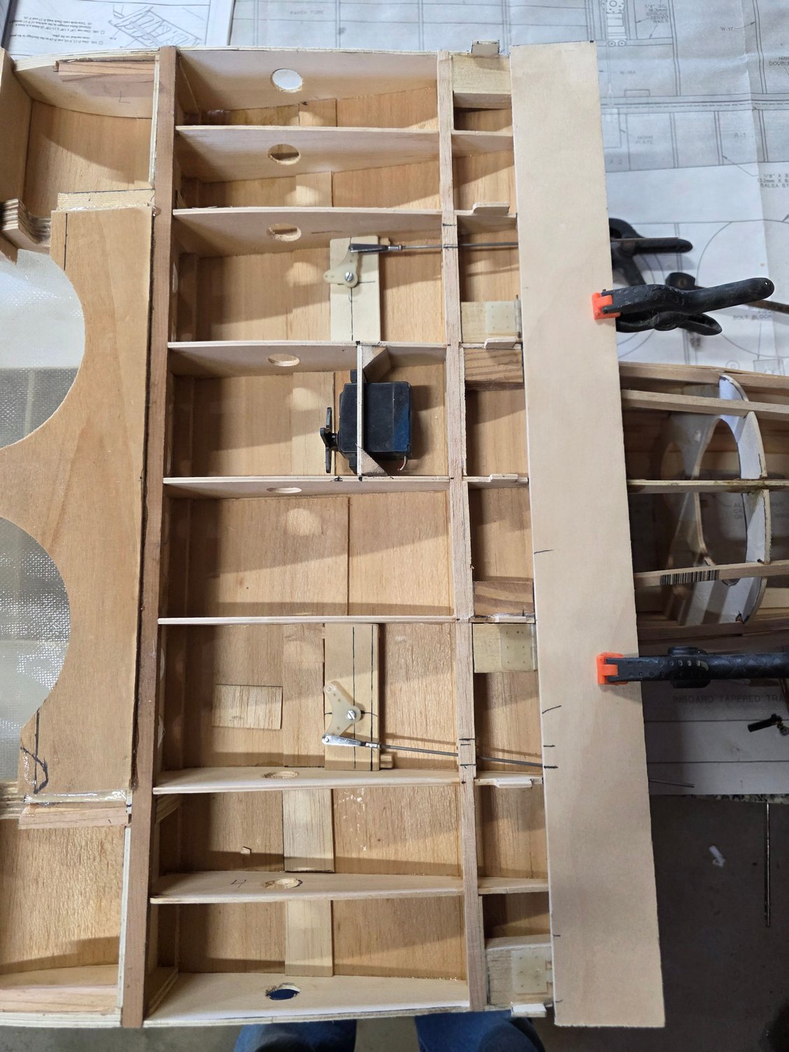 Roughing in the servo and bellcranks