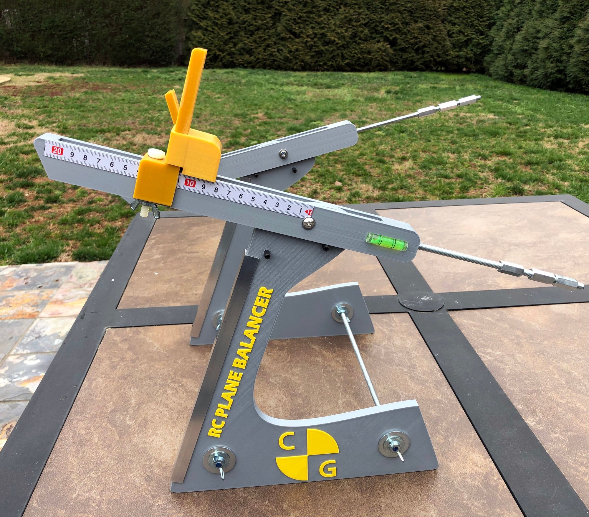 RC Plane Center of Gravity Ball Bearing CG Balancer Tool Gray & Red