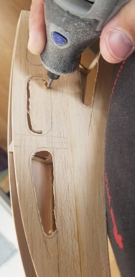 Over-wing hatch cutouts with carbide burr -