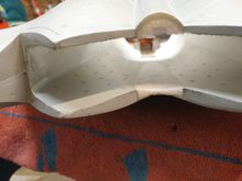 Centre duct removed using a serrated bread knife.