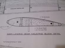 Close-up of the landing gear detail on the plans.