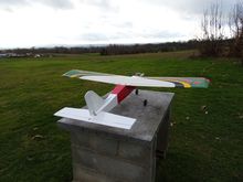 Seagull Bommerang ARTF trainer with recovered fuselage and tailplane.