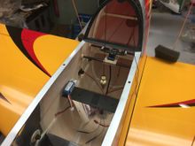 With the tray just sitting on the front edge of the landing gear box the plane balanced at the rear of the wing tube.  This works out well as the tray can be tied into the landing gear box structure.