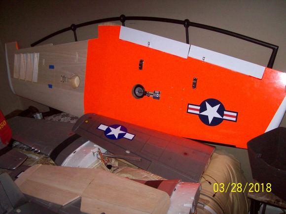 The wing is almost finished. Ran out of International Orange Ultrakote - more is on the way, hopefully will be here by Friday.