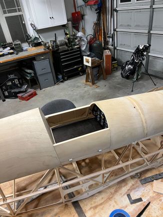 I will cut a hole for the pilot to pass through of course.