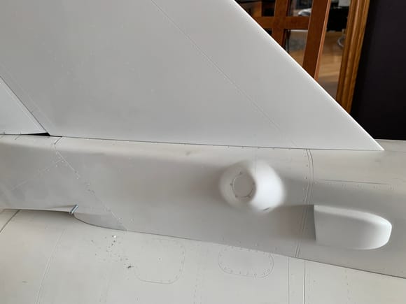 The vertical fin to fuselage fit is perfect. 