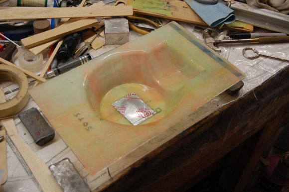 Waxed and coated with PVA mold release. Ready for the layup.