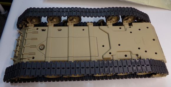 Bottom of the chassis with the nylon tracks