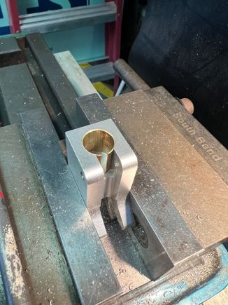 sleeve spilt and ready to receive the strut.