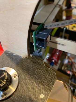 Jetcat I/O board mounted on a platform with a magnet. Then mounted just inside the right side behind a former  that is immediately aft of turboprop hatch. Because of magnet release, very easy to pull out if needed or can leave in place for start up