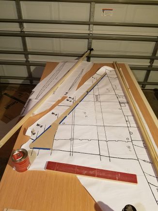 1/32 in plywood core cut for leading edge.